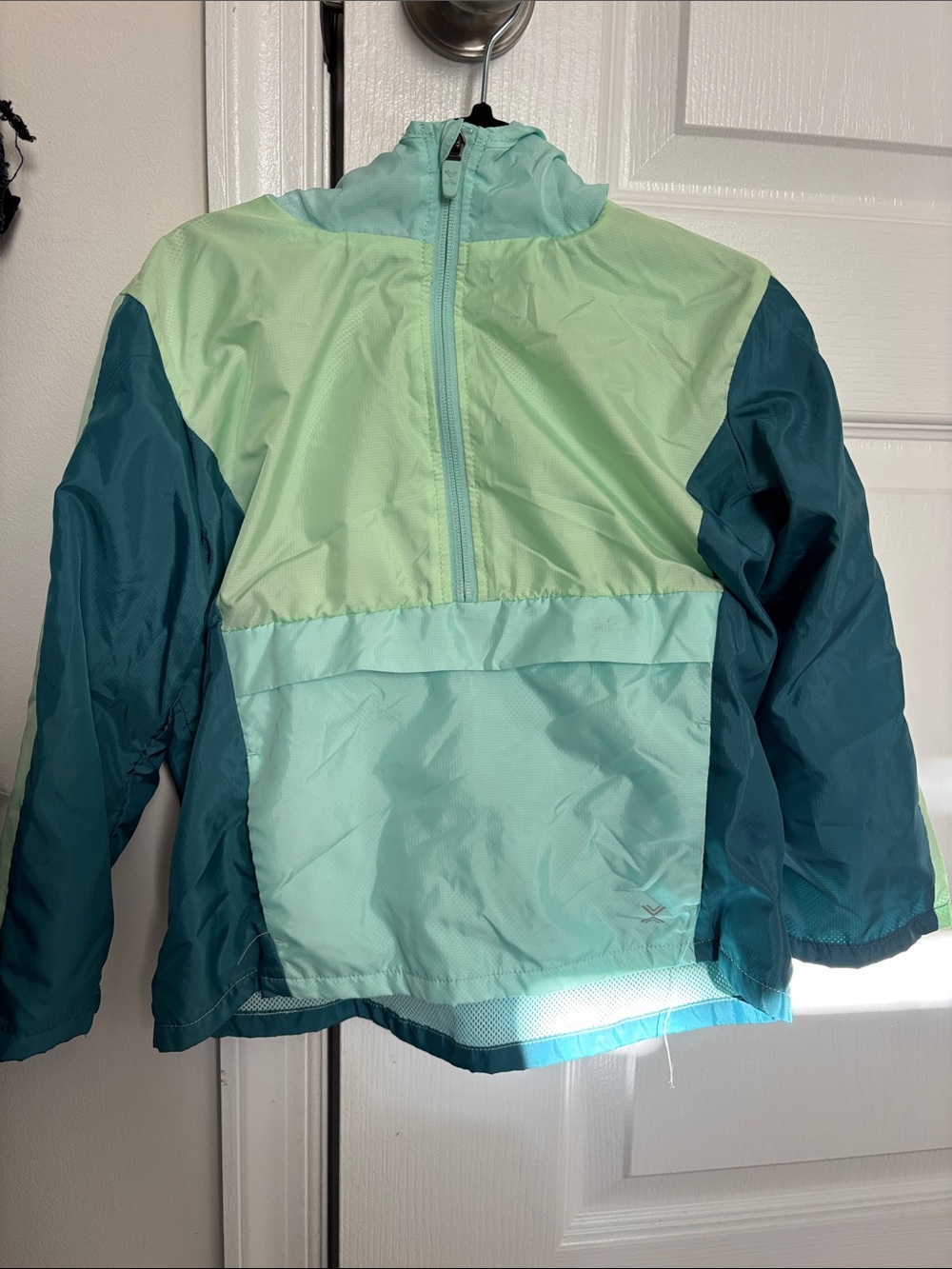 Xersion Teal, Mint & Dark Teal Kids Hooded Swim Jacket
